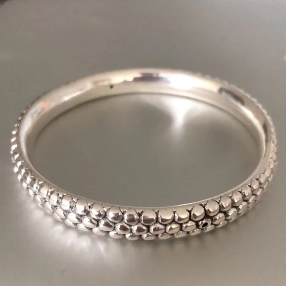Sterling Silver 925 Popcorn Bangle Electoform Bracelet